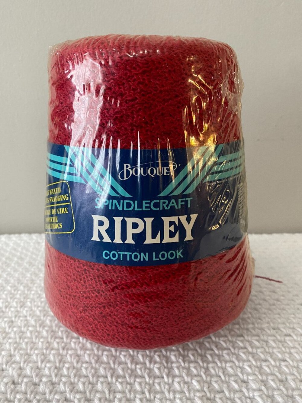 NWT Bouquet Spindlecraft Ripley Cotton Look Red Acrylic Wool Nylon 16oz454g Cone